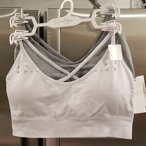 💕JESSICA SIMPSON💕 Seamless Bralettes (2 Pack) Lavender Gray Medium M NWT